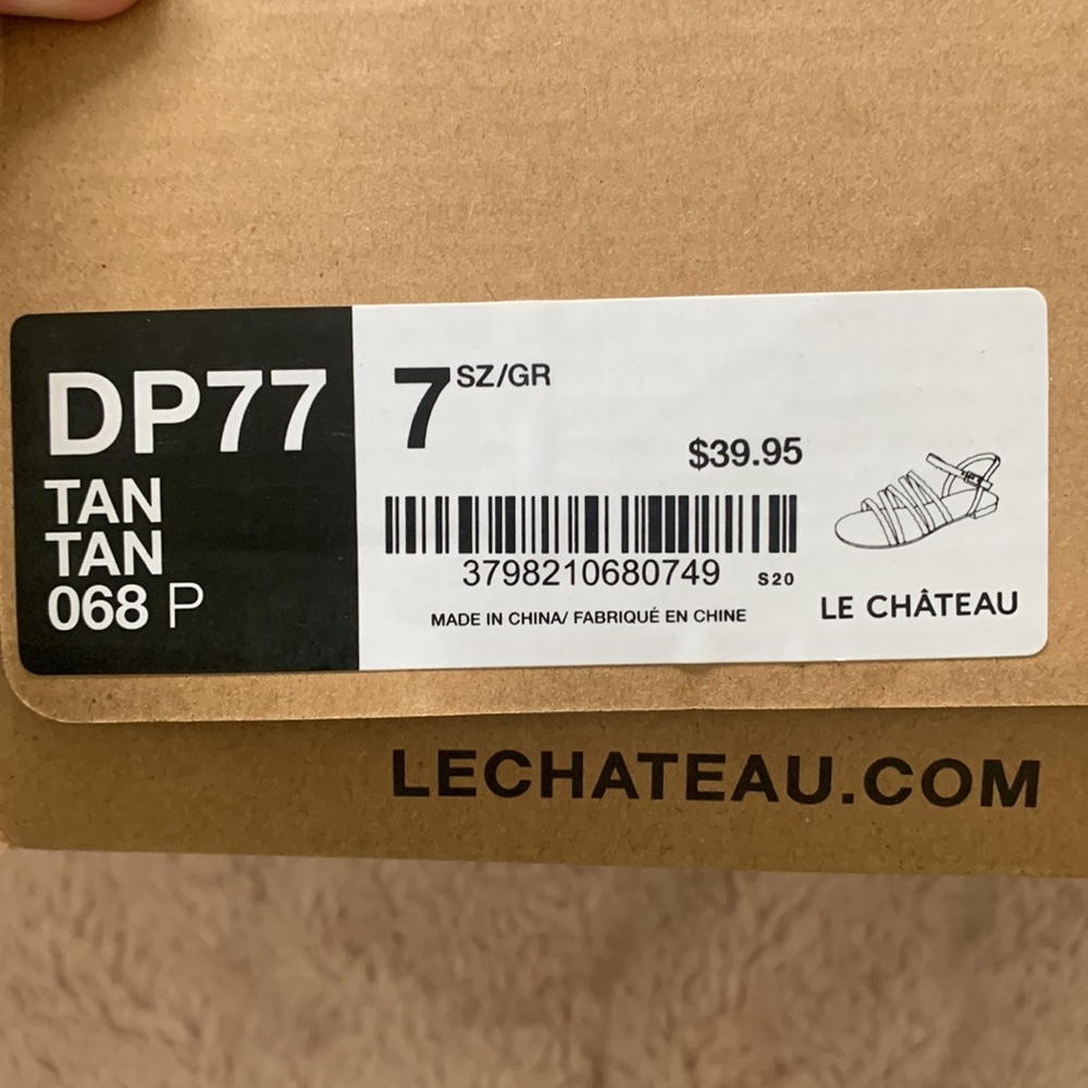 NIB Le Château Sandals Brown Tan - Picture 6 of 6